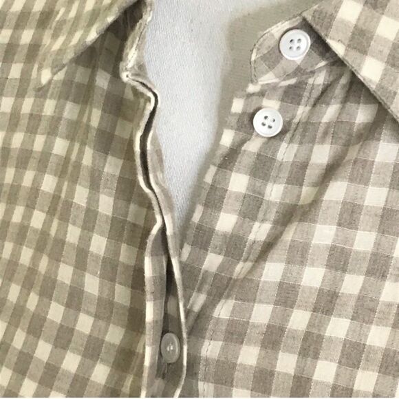Lafayette 148 linen Button Down Shirt Gingham Plaid Size M - Picture 5 of 10